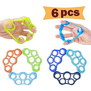 Airisland Hand Grip Strengthener Finger Stretcher Strength Trainer Resistance Bands for Forearm Exercise