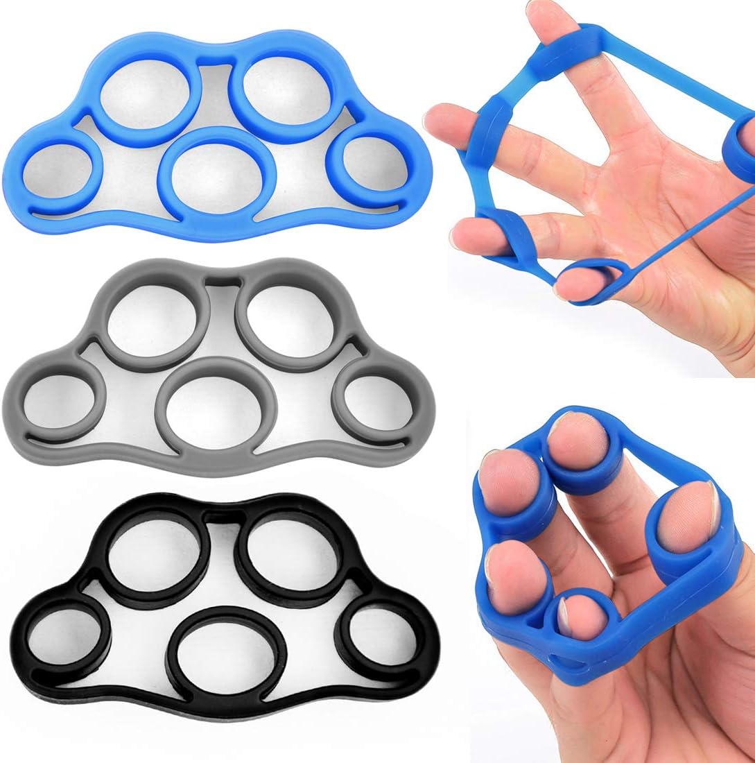 Airisland Hand Grip Strengthener Finger Stretcher Strength Trainer Resistance Bands for Forearm Exercise