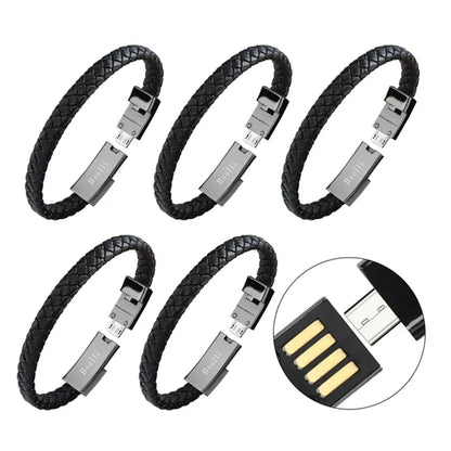 Braided Bracelet Wrist Lightning Cable Data Bracelet Charging Cord for