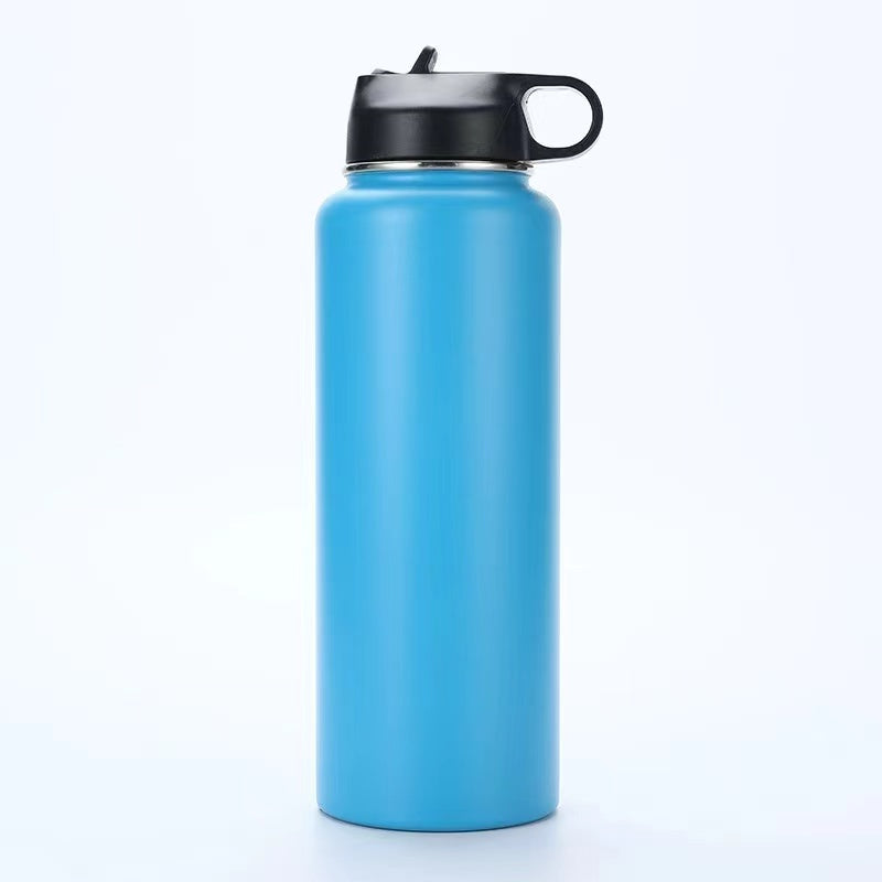 ICE COLD STAINLESS STEEL WATER BOTTLE WITH STRAW