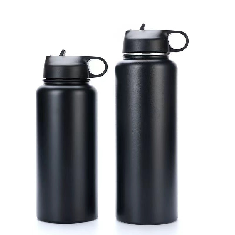 ICE COLD STAINLESS STEEL WATER BOTTLE WITH STRAW