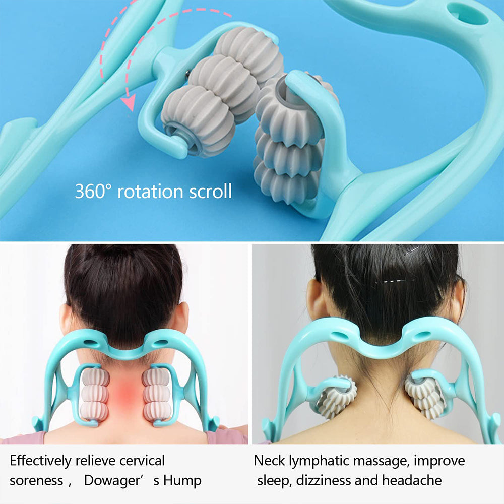 HAND ROLLER NECK MASSAGER. GIVES A COMFORTABLE MASSAGE